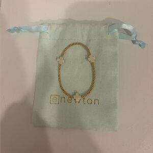 Newton Gold Bracelet 2mm with White Cross Accents